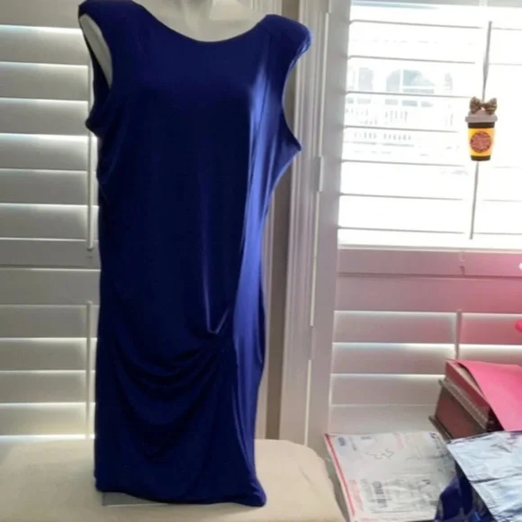 Allen B. By Allen Schwartz Blue Sheath Midi Dress xl nwot - Picture 4 of 6